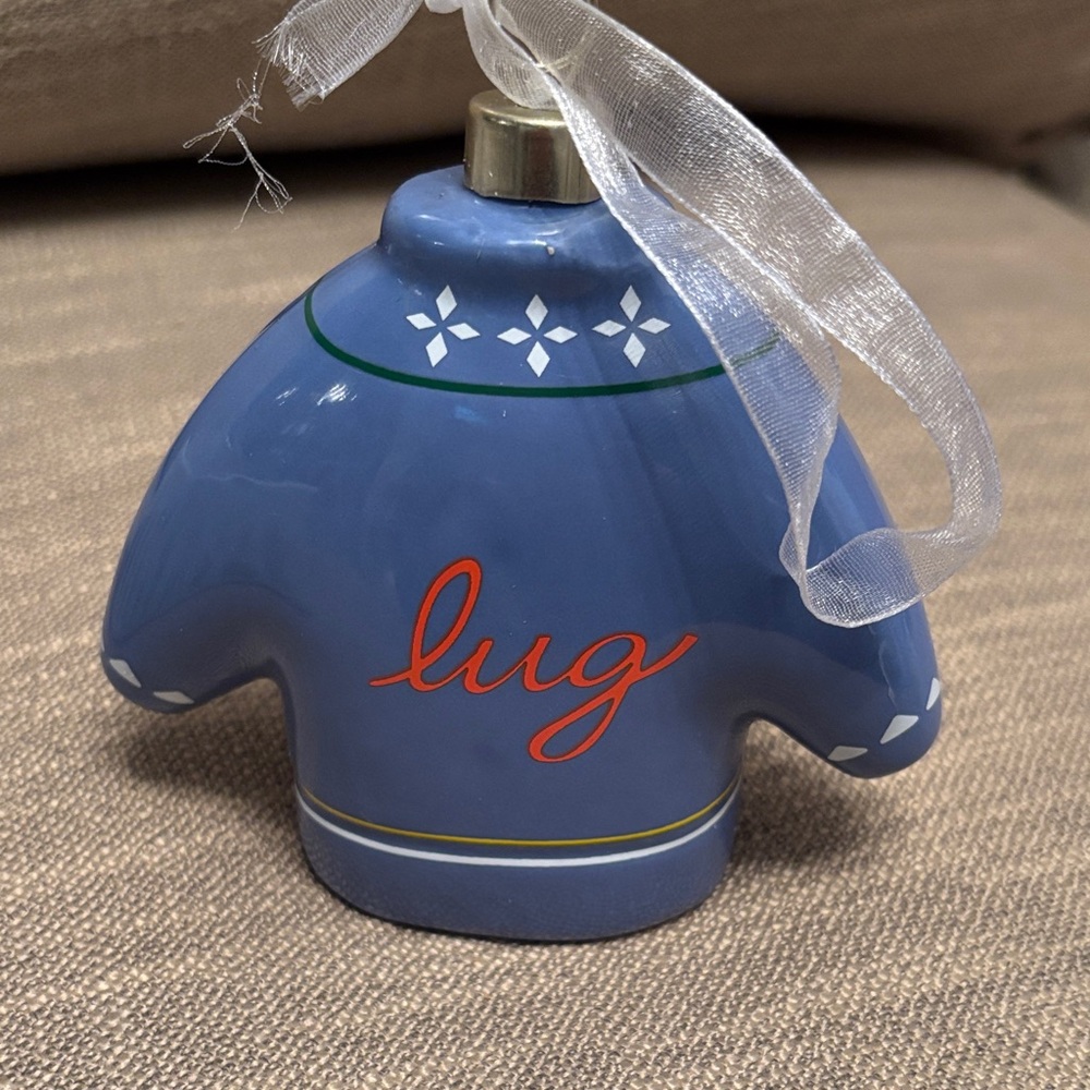 Lug Blue Heart Sweater Ornament